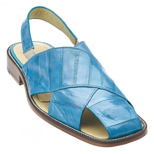 Belvedere "Monza" Baby Blue All-Over Genuine Eel Sandals 326